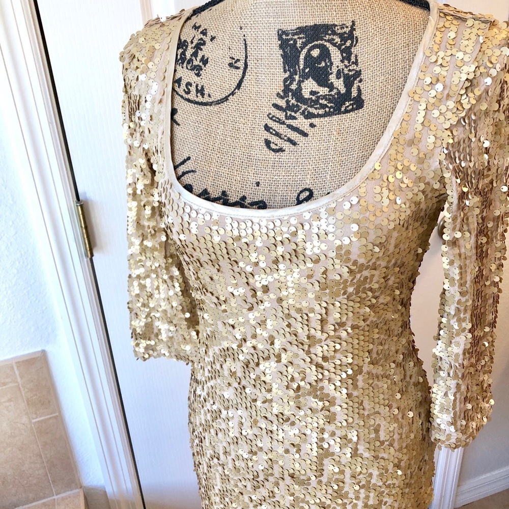 Arden B Gold cocktail Dress – Size Small - Picture 6 of 8